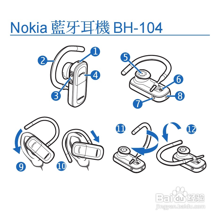 诺基亚 BH-104 蓝牙耳机中文说明书:[4]