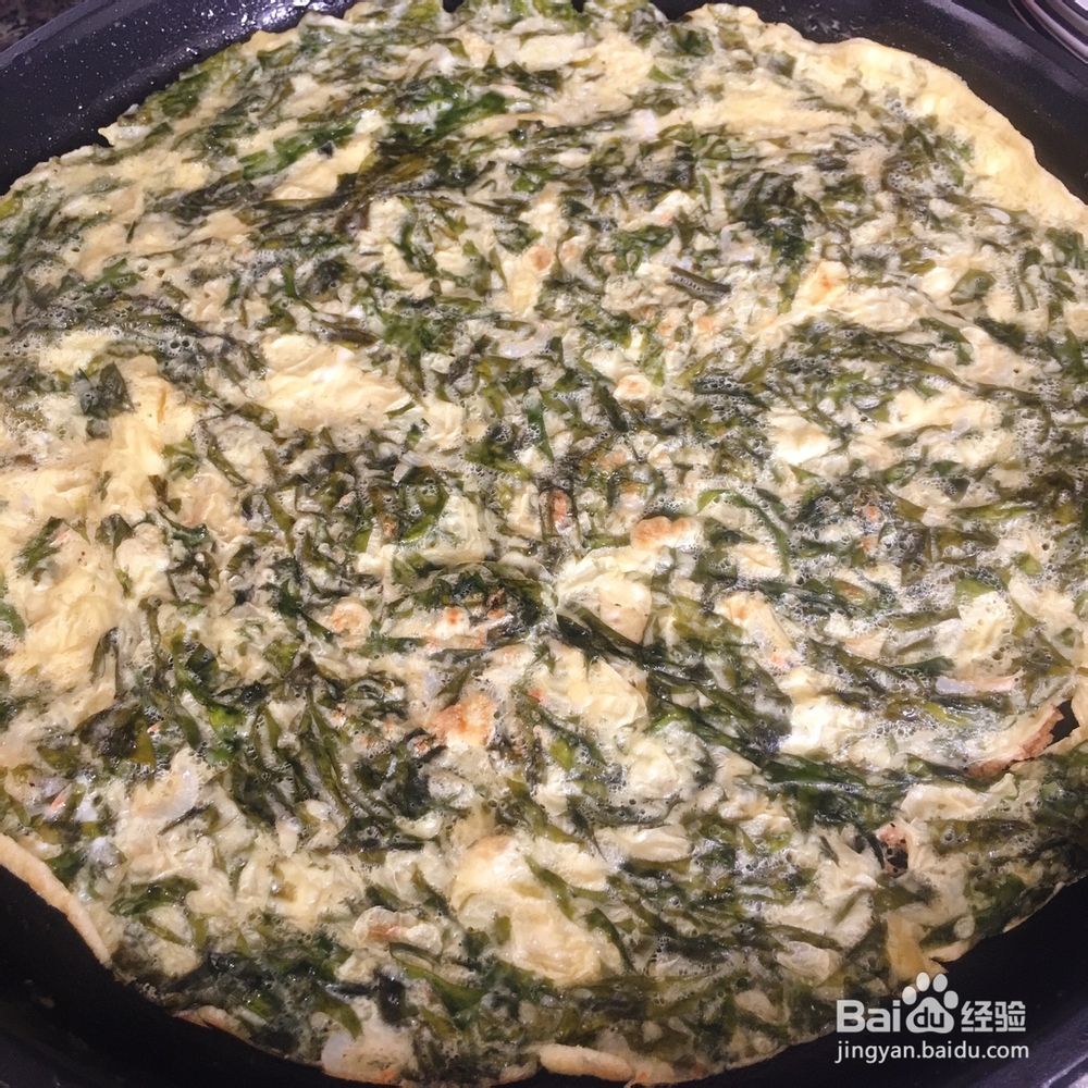 小孩子超喜欢的紫菜虾皮鸡蛋饼
