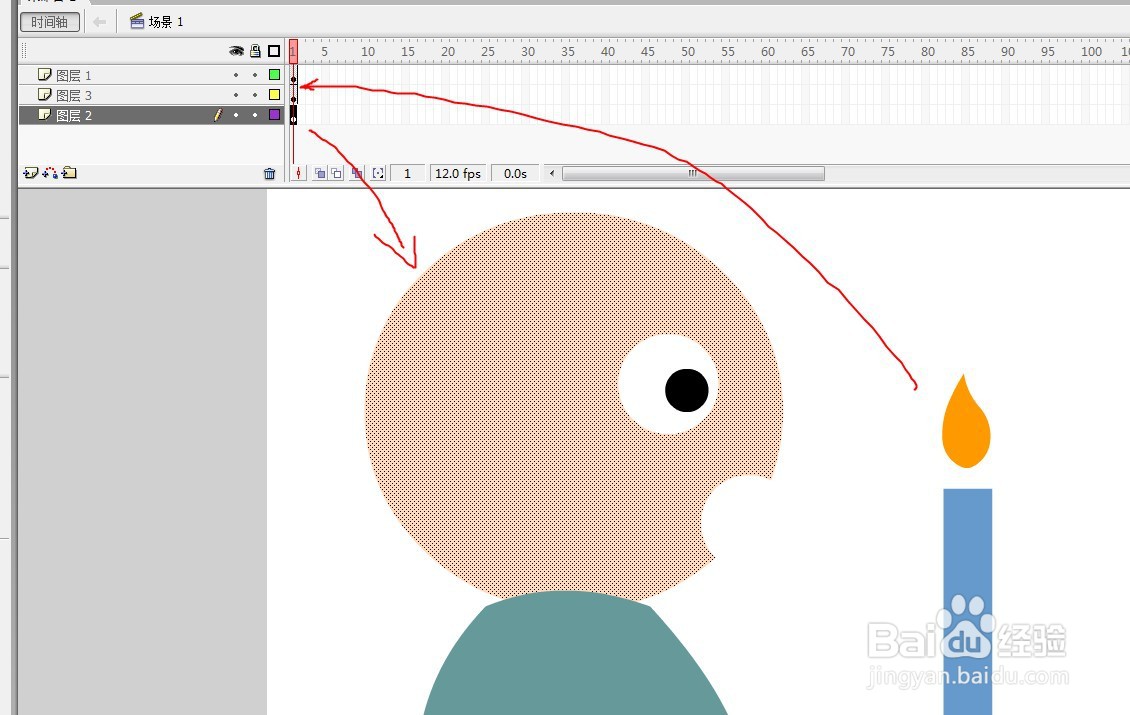 flash做一个人嘴巴吹动效果