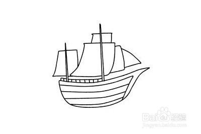 帆船的简笔画