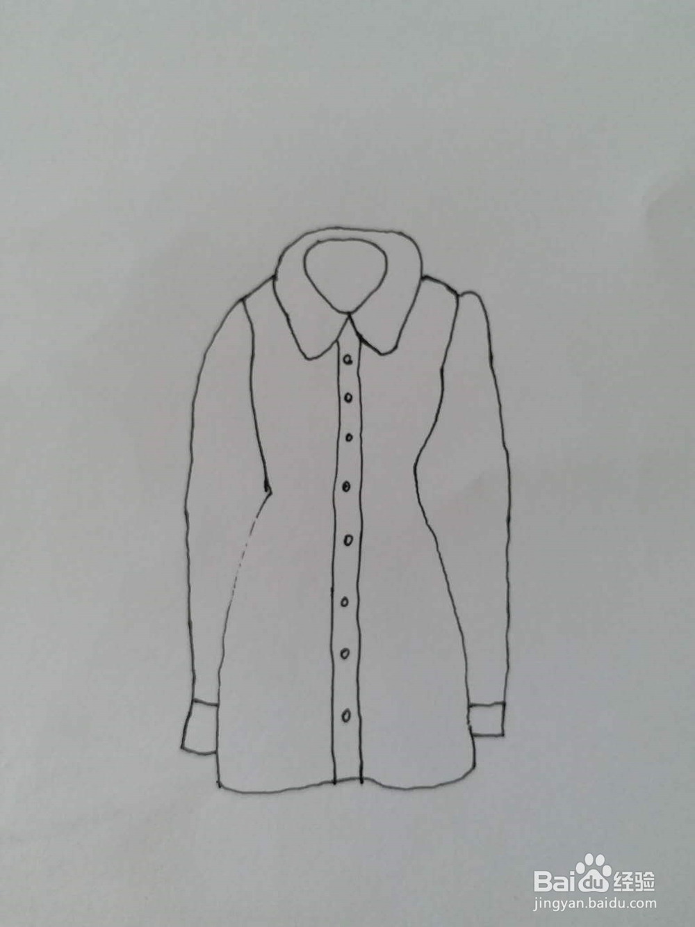 长袖衬衫的简笔画