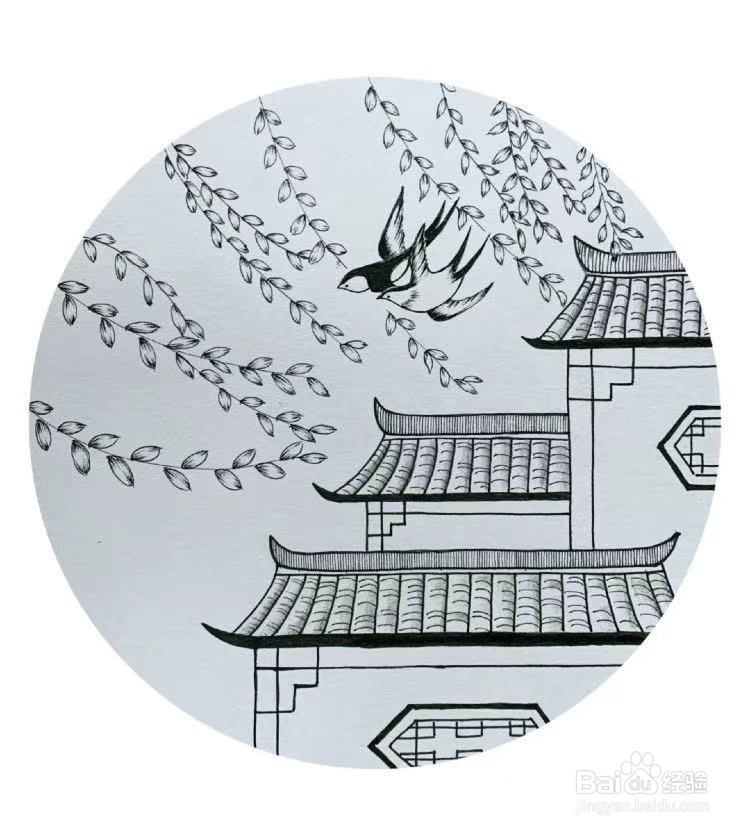中国式屋檐简笔画图片