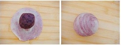 层层酥脆的—红曲豆沙酥