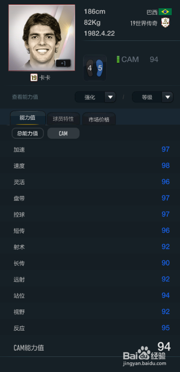 FIFA OL3新版球员推荐(前腰篇)