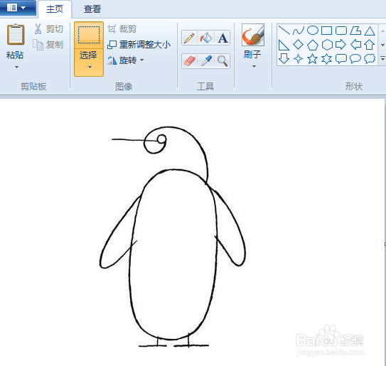 用电脑画企鹅简笔画