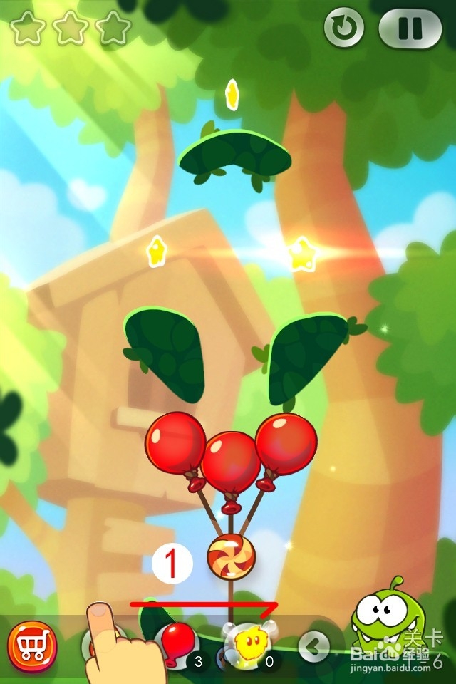 割绳子2满星攻略图：[2]第6至10关森林攻略