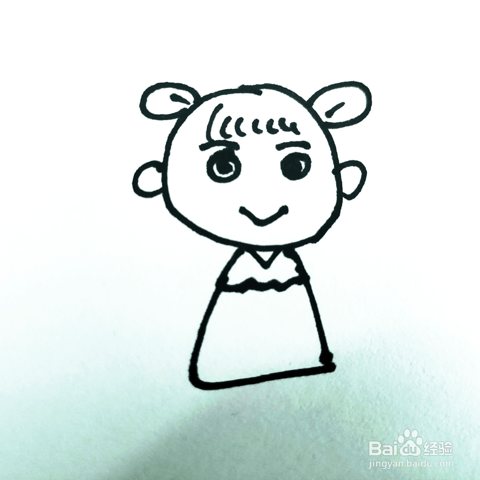 如何来画一位可爱的小女孩简笔画呢