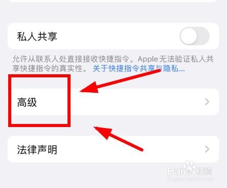 iPhone14如何设置快捷指令的高级功能选项