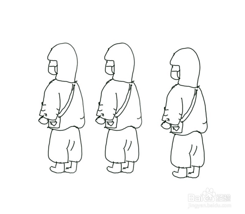 有序排队简笔画