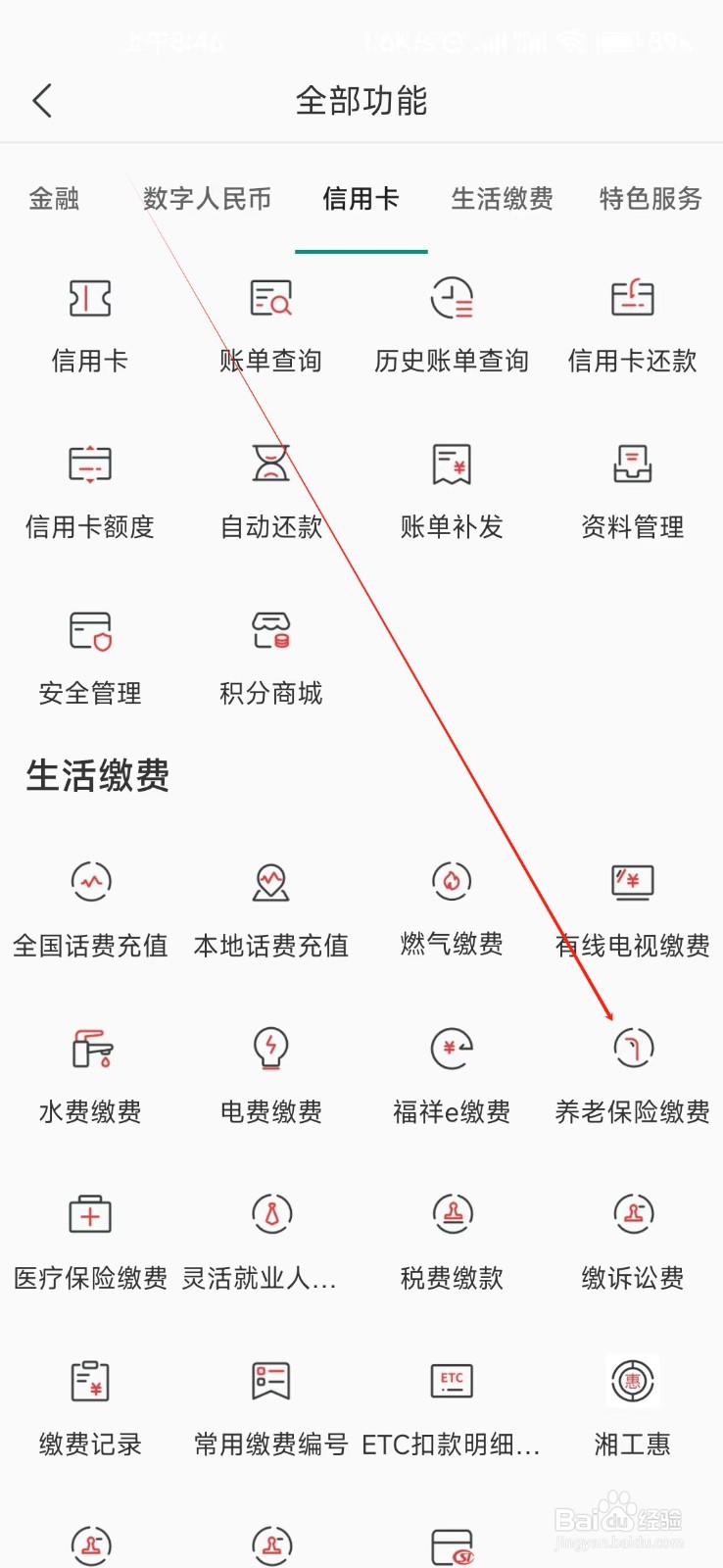 湖南农信怎样找到养老保险缴费