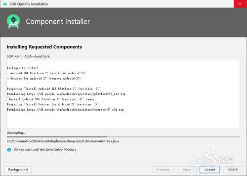 platform 'android-27' not found.