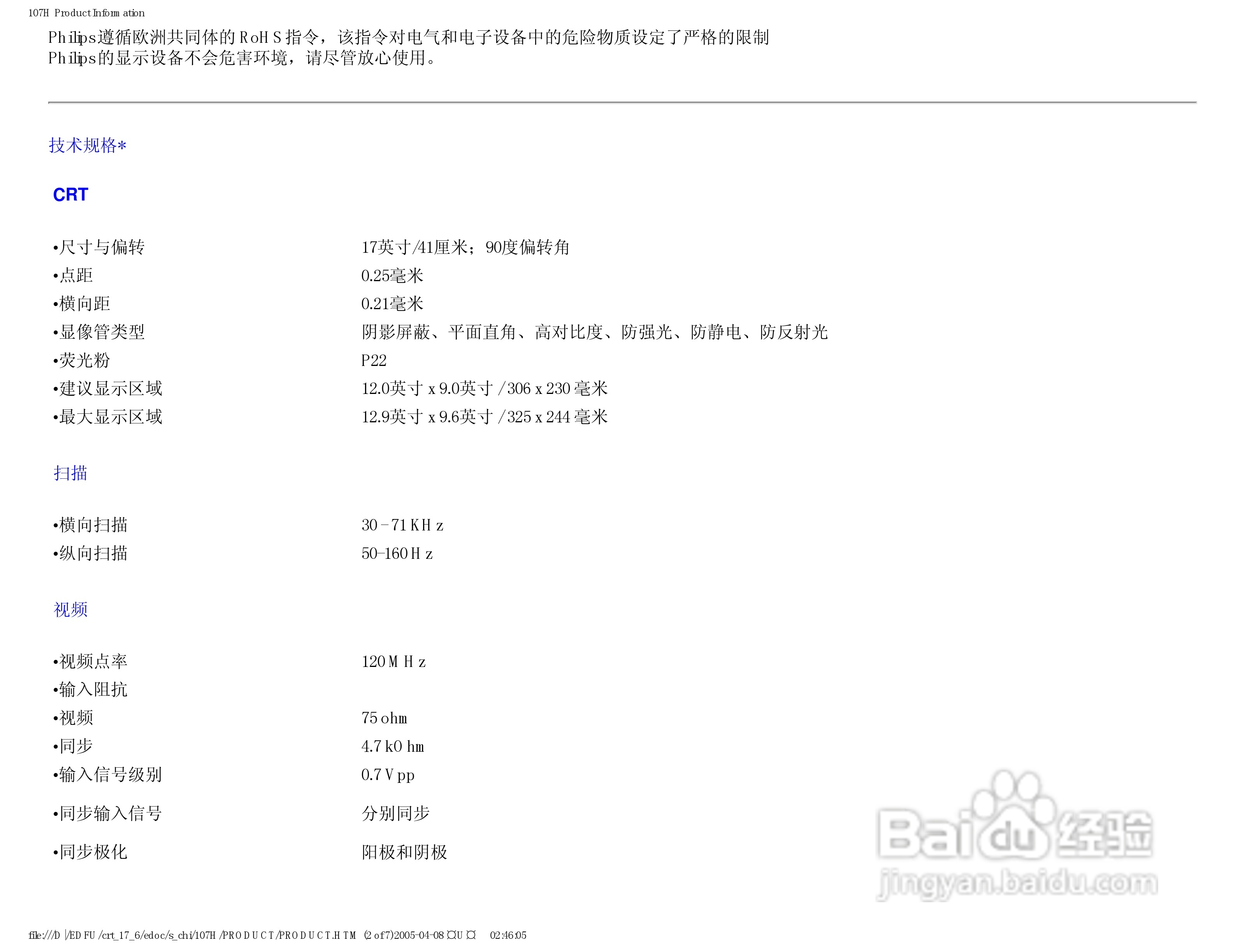 飞利浦107H62彩显使用说明书:[1]