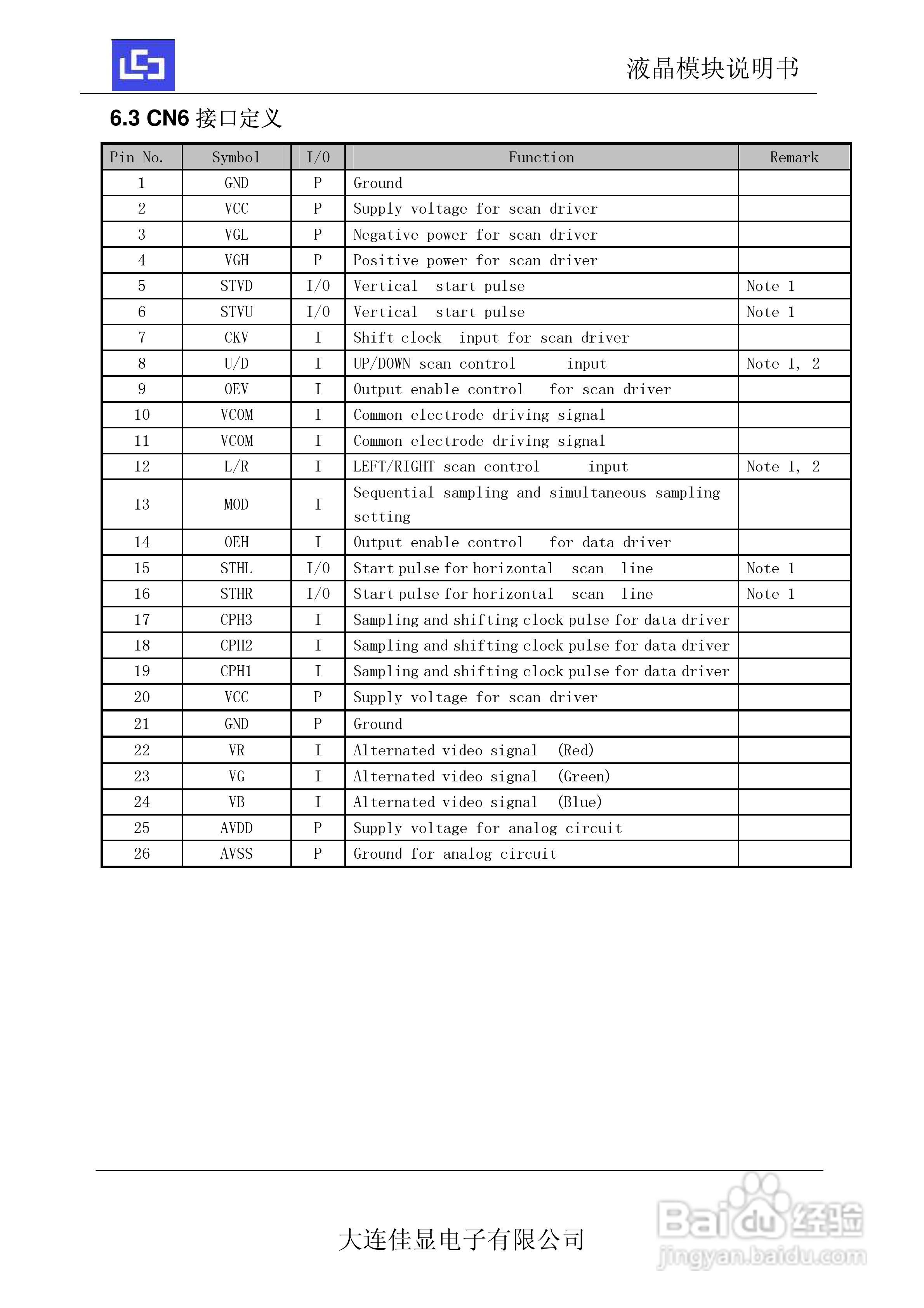 佳显电子GD56MLXU-GTI70TN07 液晶显示模块说明书:[1]