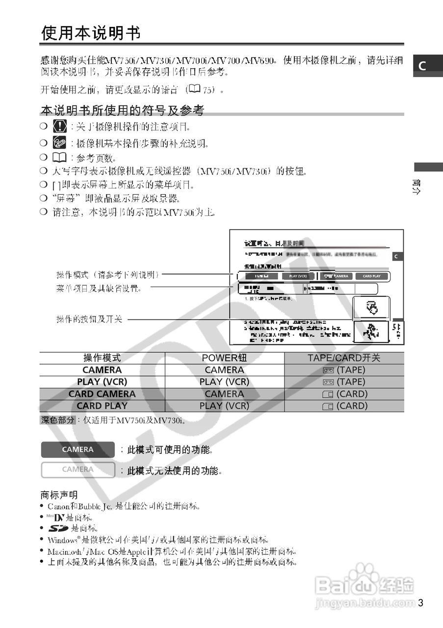 佳能MV700数码摄像机使用说明书:[1]