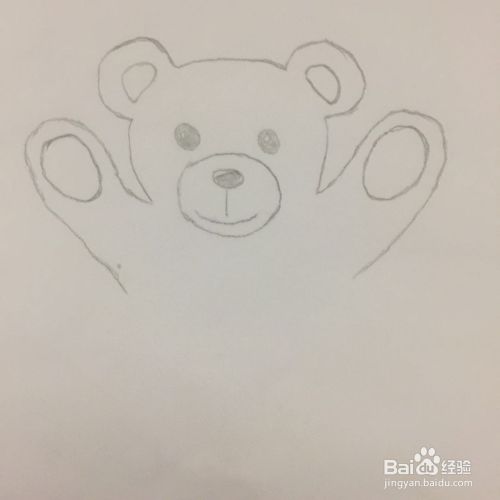 可爱泰迪熊的画法。