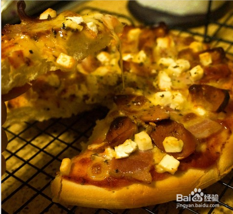 超快手培根披萨