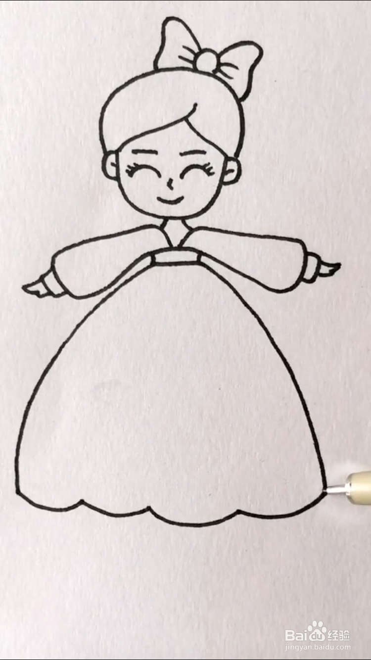 小姑娘的简笔画如何画