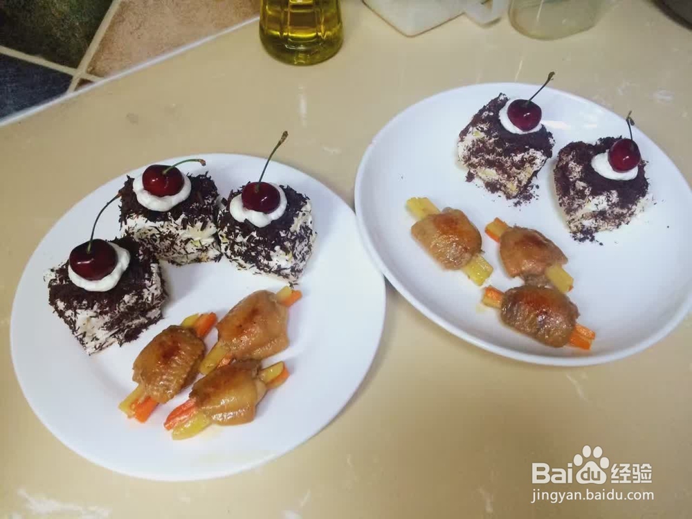 家庭简易制作健康卫生的精美小蛋糕，水果蛋糕