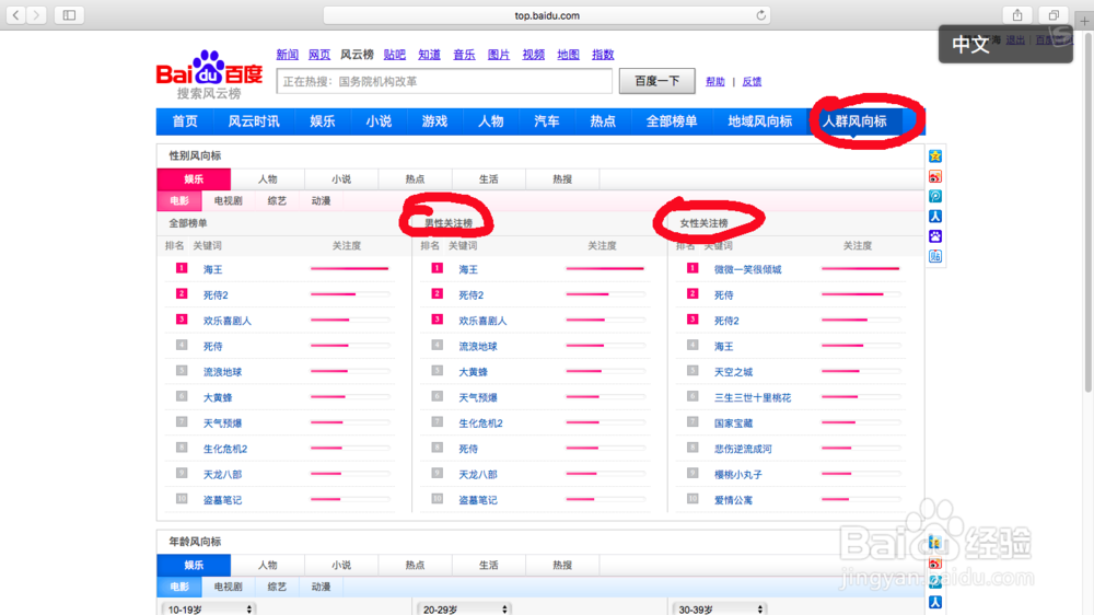 怎么查看实时热点和百度搜索风云榜
