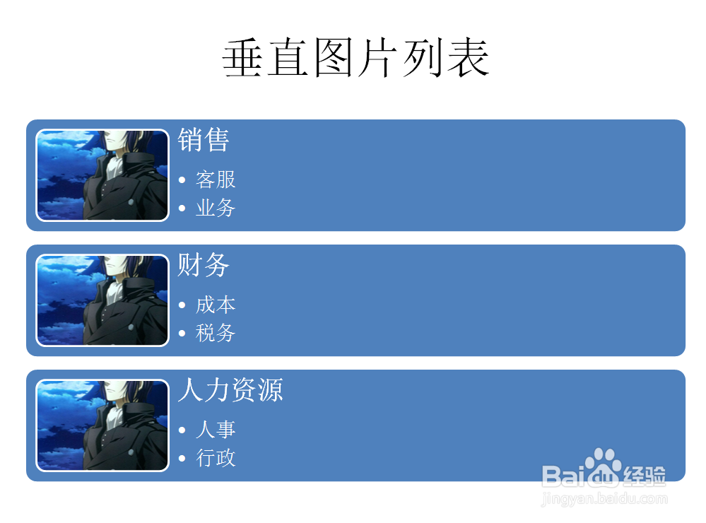 PPT如何创建垂直图片列表SMARTART图形