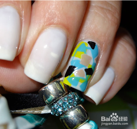 瓷砖打印美甲教程