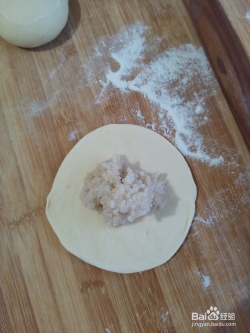米饭馅的鸡蛋发面饼的做法