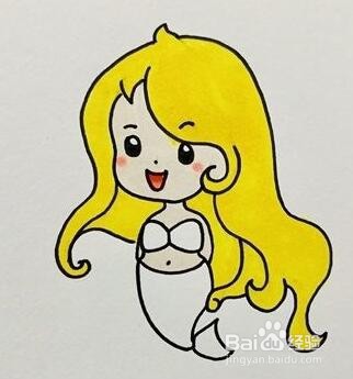 美人鱼简笔画画法