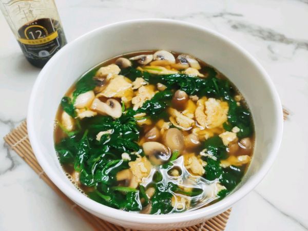 菊花脑蘑菇鸡蛋汤