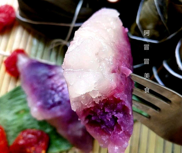 软糯香甜紫薯西米水晶粽