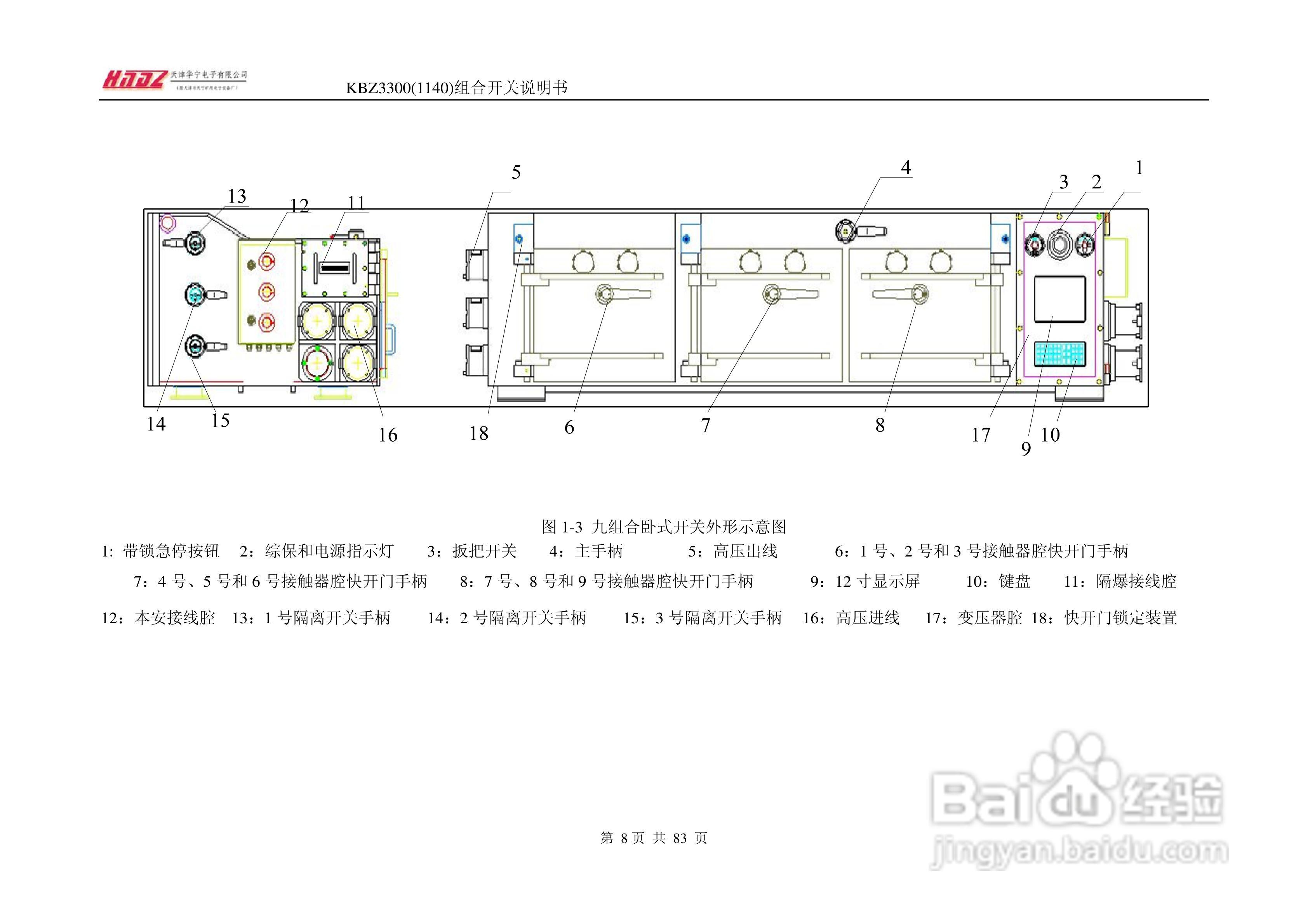 天津华宁KBZ3300组合开关使用说明书:[1]