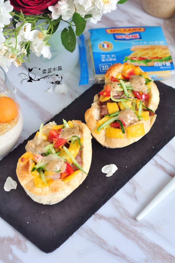 烤鸭芝士面包盏