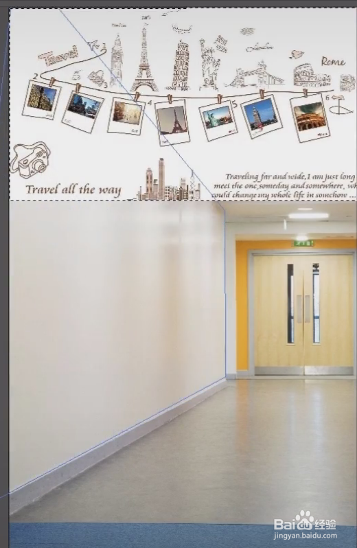 怎么用ps给空白墙添加图案？