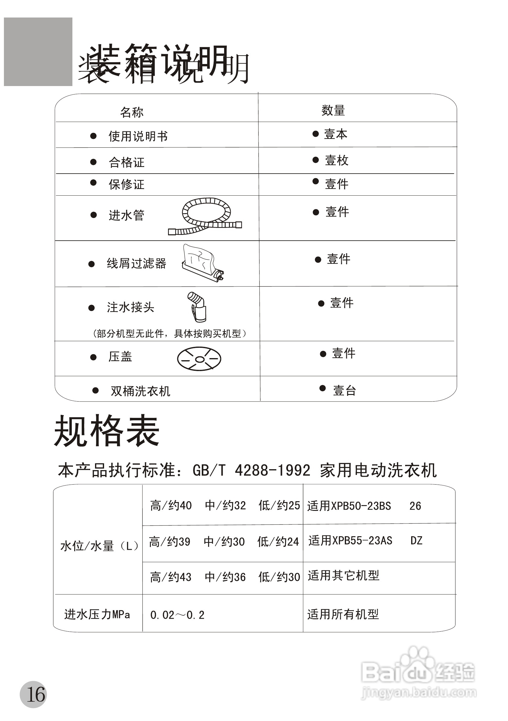 海尔双桶洗衣机XPB58-23DS型使用说明书:[2]