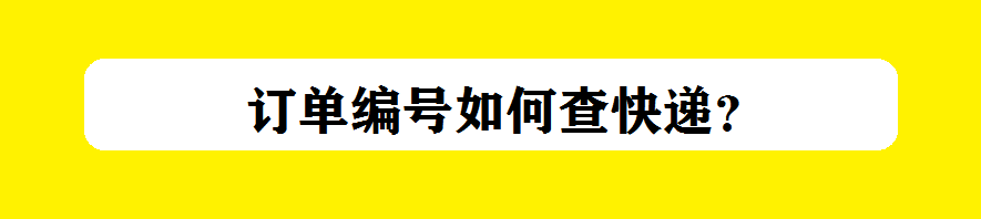 订单编号如何查快递?