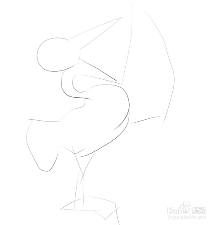 简笔画--爱唱歌的白鹭画法