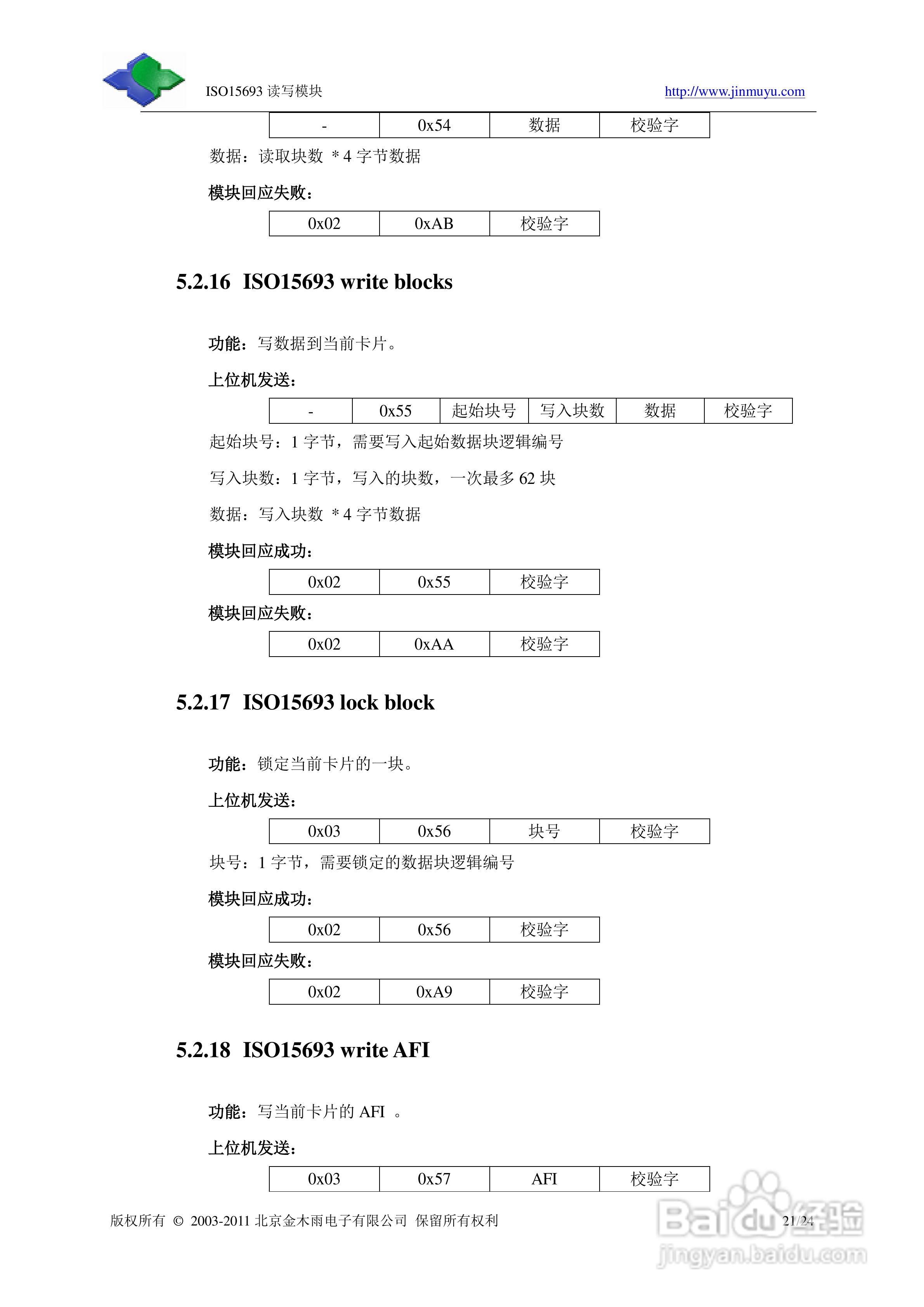 金木雨JMY501G天线分离式非接触IC卡读卡模块手册:[3]