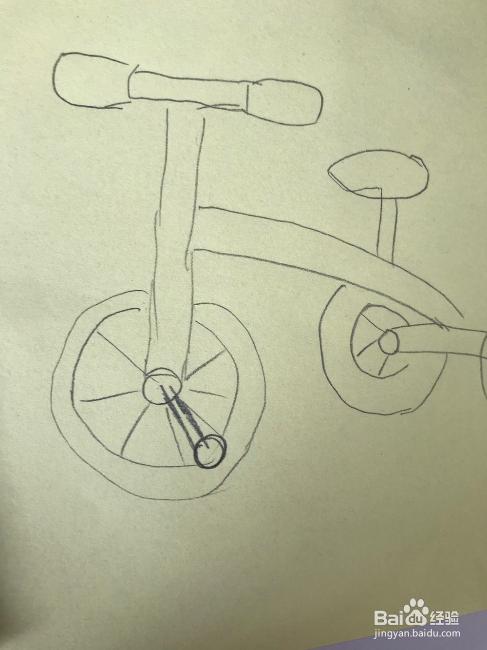 简笔画之三轮脚踏车如何画