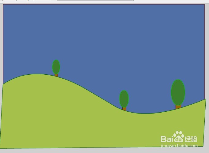 flash如何绘制一个山坡上的背景