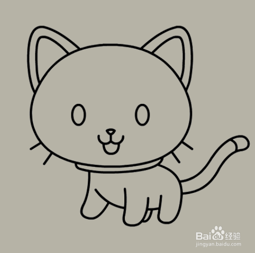 如何画卡哇伊小猫咪的简笔画