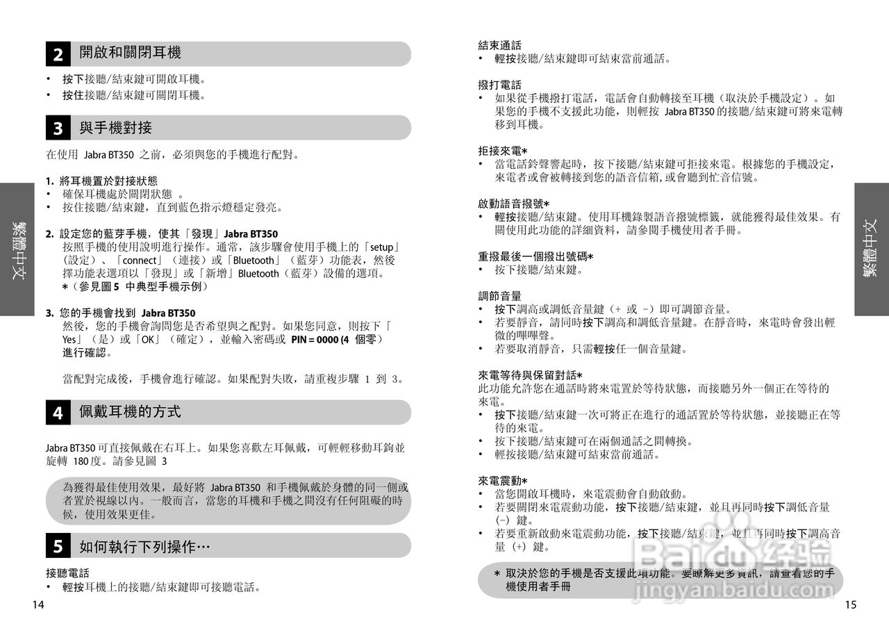 Jabra BT350蓝牙耳机使用手冊:[1]