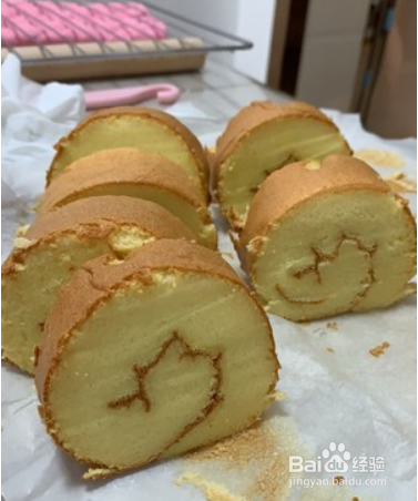 美味的原味蛋糕卷