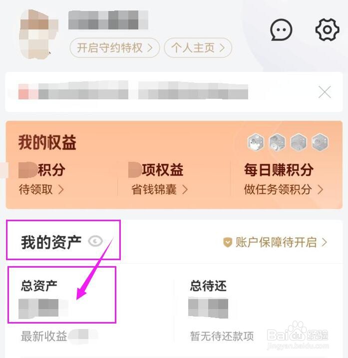如何查看自己在京东金融中的总资产