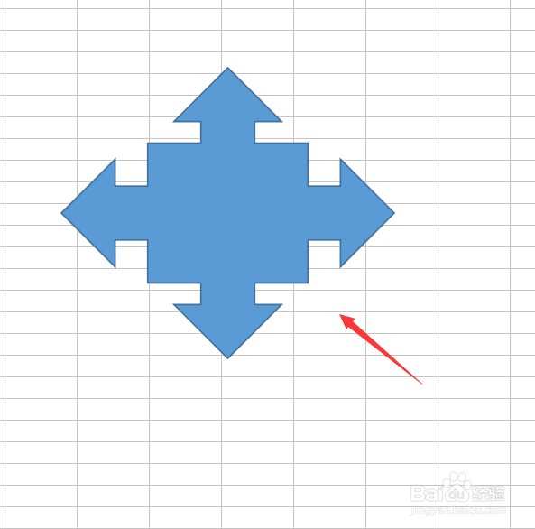 WPS表格如何画出十字箭头标注