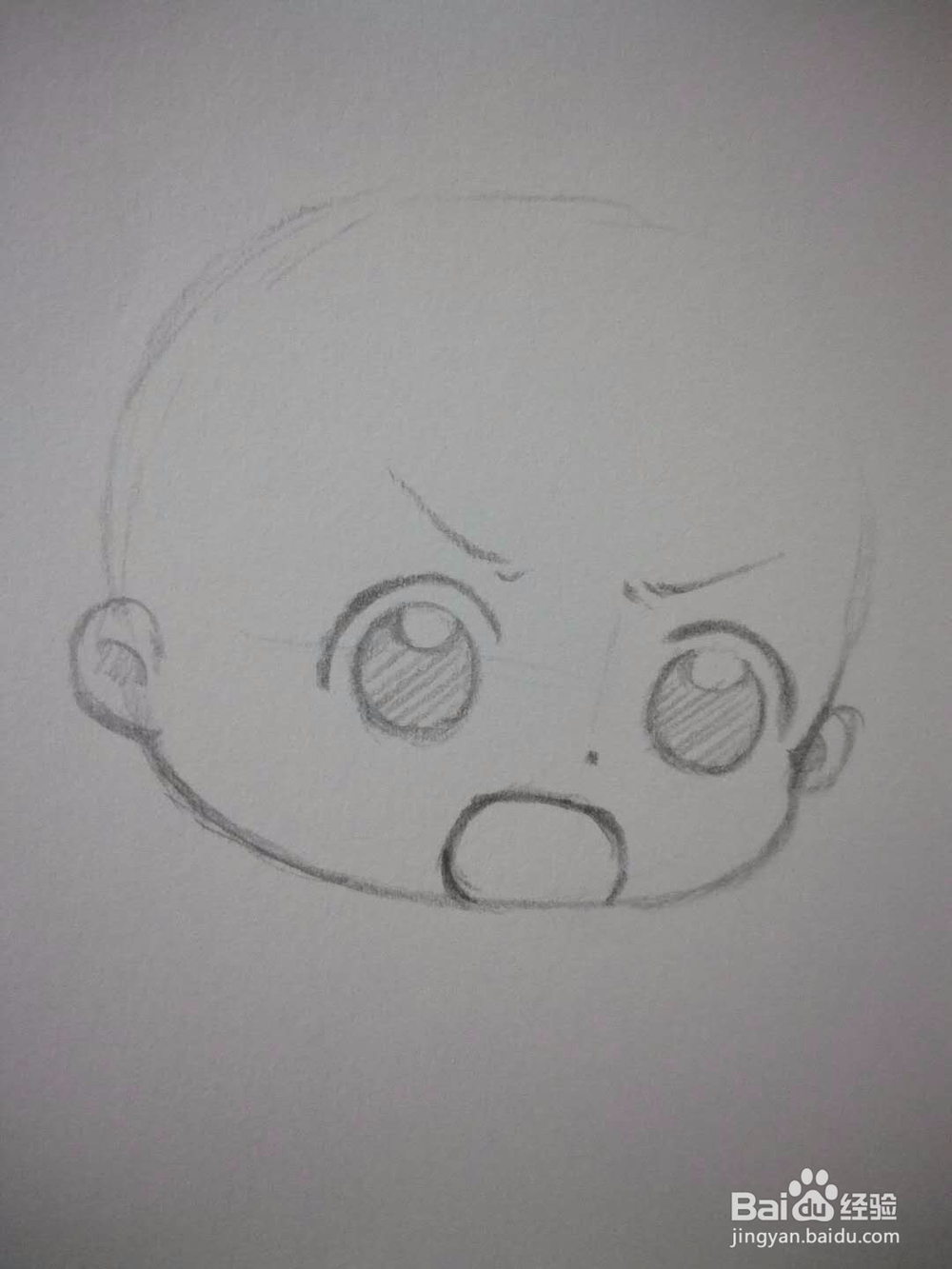 如何画Q版动漫人物头部手绘线稿