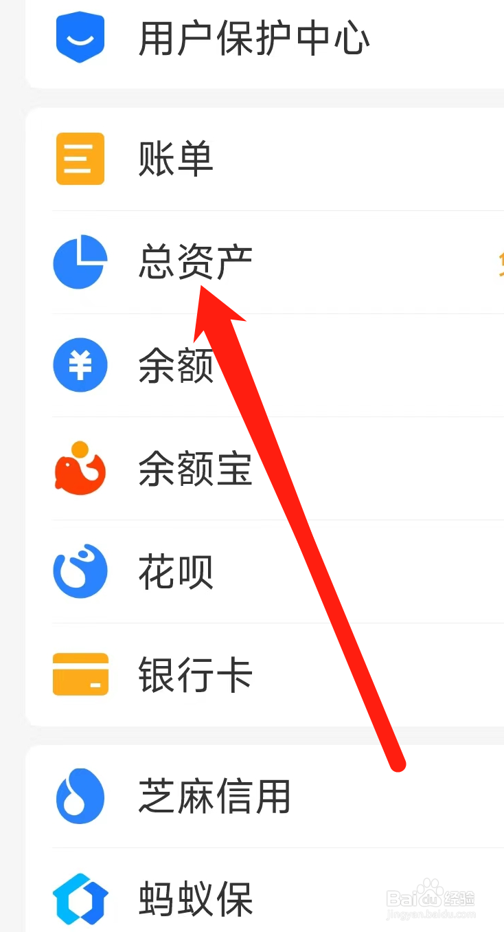 支付宝查看总资产