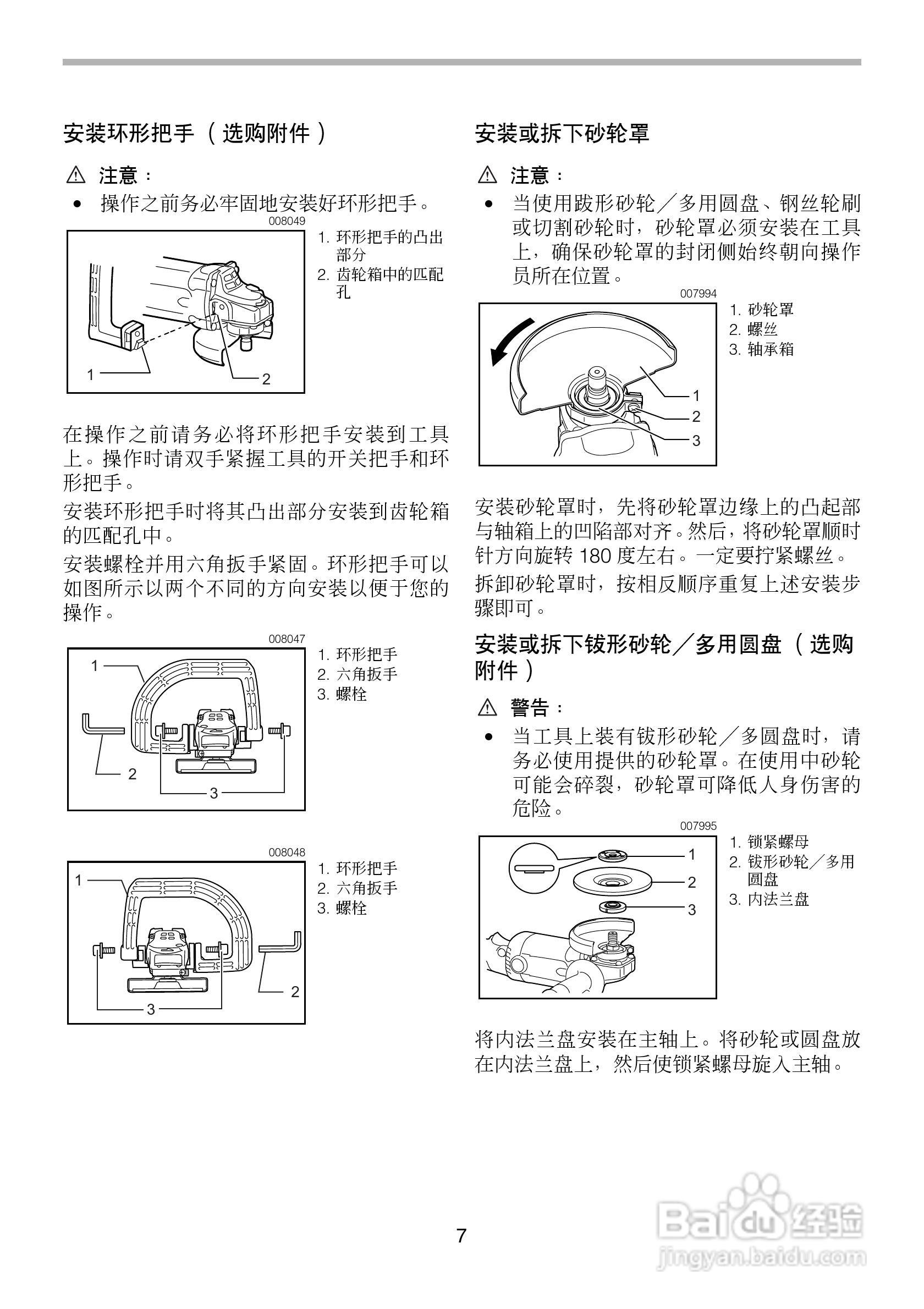 磨光机使用说明书图片