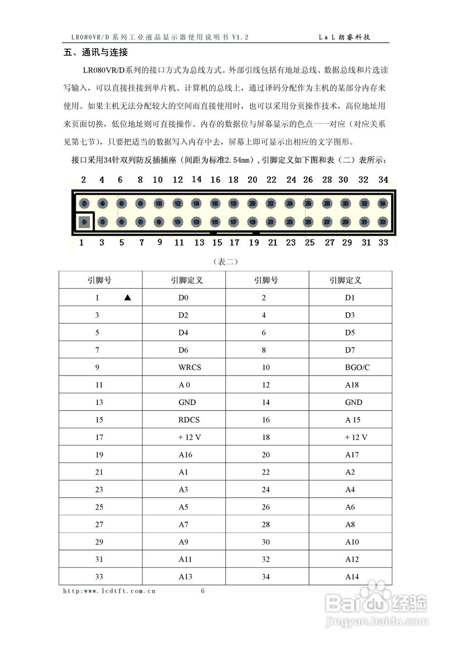 朗睿LR080VR/D系列彩色液晶显示器使用说明书:[1]