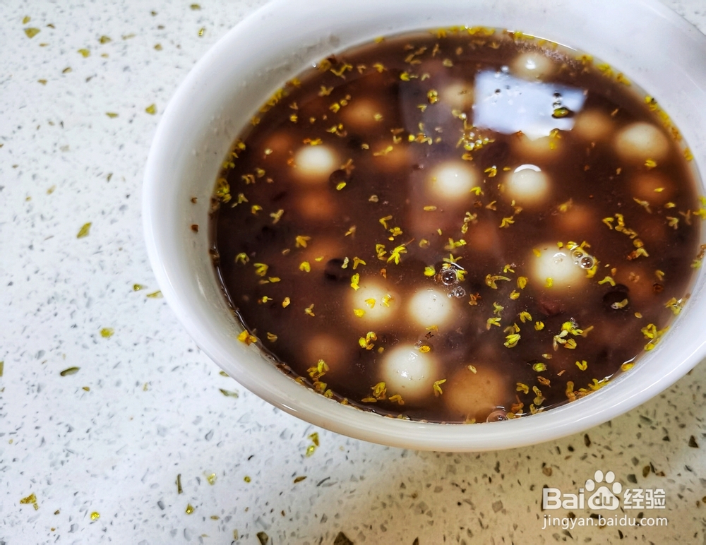 不费事做蜜豆桂花圆子