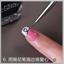 美甲教程，怎么用甲油涂美甲花式~糖果房子