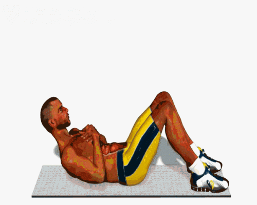 交臂卷腹训练身体的部位:腹直肌,腹外斜肌,腹内斜肌动作关键点:下半身